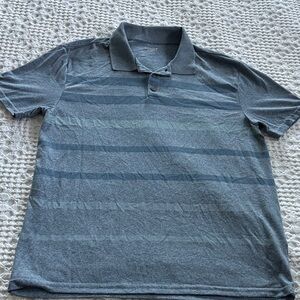 Boy's Heather Gray Active-wear Striped Polo Shirt